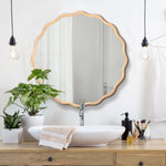 Natural-Wood Vanity Mirror Wall Decor 31X 31 Modern Mirror Wall Decor