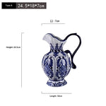Antique-style Blue-and-white Ceramic Vase Ornament For Home Decor