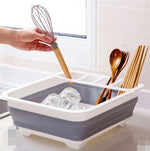 Folding Kitchen Dish Drainer Drying Rack Tableware Plate Holder Dinnerware Shelf Storage