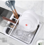 Folding Kitchen Dish Drainer Drying Rack Tableware Plate Holder Dinnerware Shelf Storage