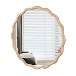 Natural-Wood Vanity Mirror Wall Decor 31X 31 Modern Mirror Wall Decor
