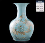 New Chinese-style Ceramic Vase With Hand-painted Gold Accents For Home Decor