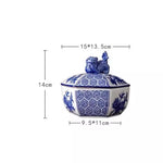 Antique-style Blue-and-white Ceramic Vase Ornament For Home Decor