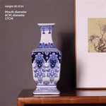 Antique-style Blue-and-white Ceramic Vase Ornament For Home Decor