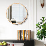 Natural-Wood Vanity Mirror Wall Decor 31X 31 Modern Mirror Wall Decor