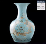 New Chinese-style Ceramic Vase With Hand-painted Gold Accents For Home Decor