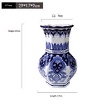 Antique-style Blue-and-white Ceramic Vase Ornament For Home Decor
