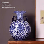 Antique-style Blue-and-white Ceramic Vase Ornament For Home Decor