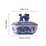 Antique-style Blue-and-white Ceramic Vase Ornament For Home Decor
