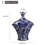 Antique-style Blue-and-white Ceramic Vase Ornament For Home Decor