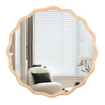 Natural-Wood Vanity Mirror Wall Decor 31X 31 Modern Mirror Wall Decor