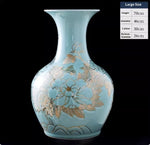 New Chinese-style Ceramic Vase With Hand-painted Gold Accents For Home Decor