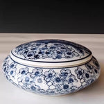 Antique-style Blue-and-white Ceramic Vase Ornament For Home Decor