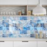 Sea Blue Marble Wall Stickers Waterproof Oil  Leather Stickers Wallpaper Modern Style