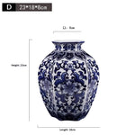 Antique-style Blue-and-white Ceramic Vase Ornament For Home Decor