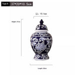 Antique-style Blue-and-white Ceramic Vase Ornament For Home Decor